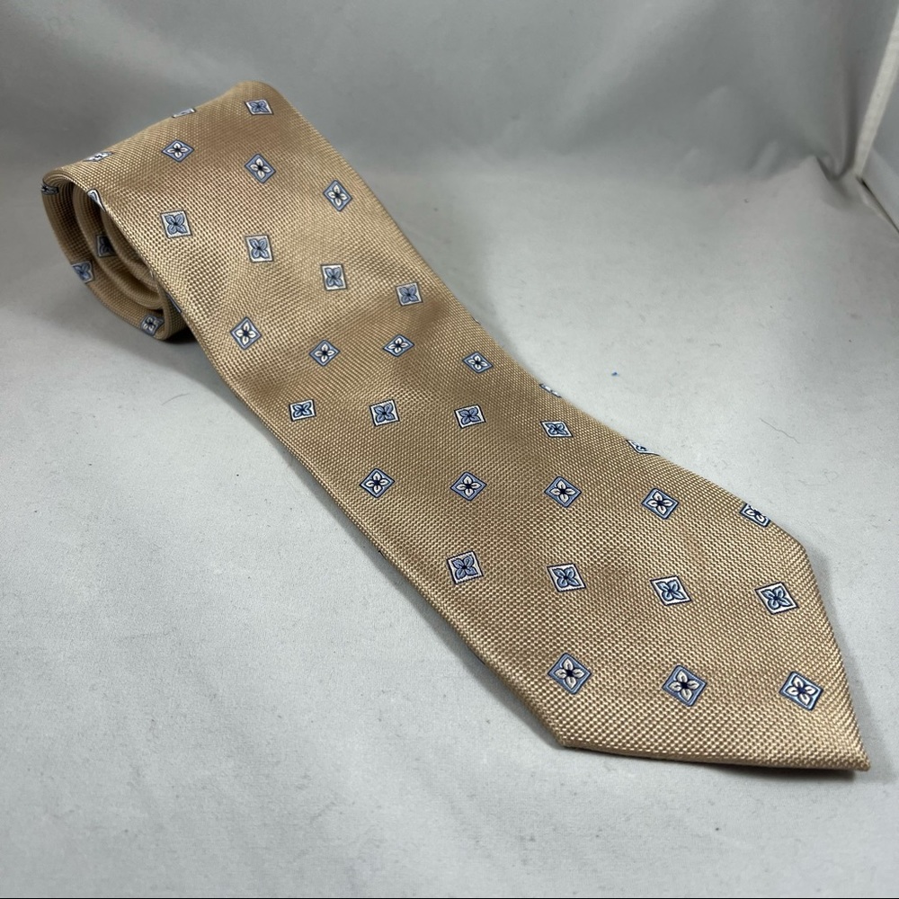 Jos. A Bank Executive Collection Gold/Blue 100% Silk Tie